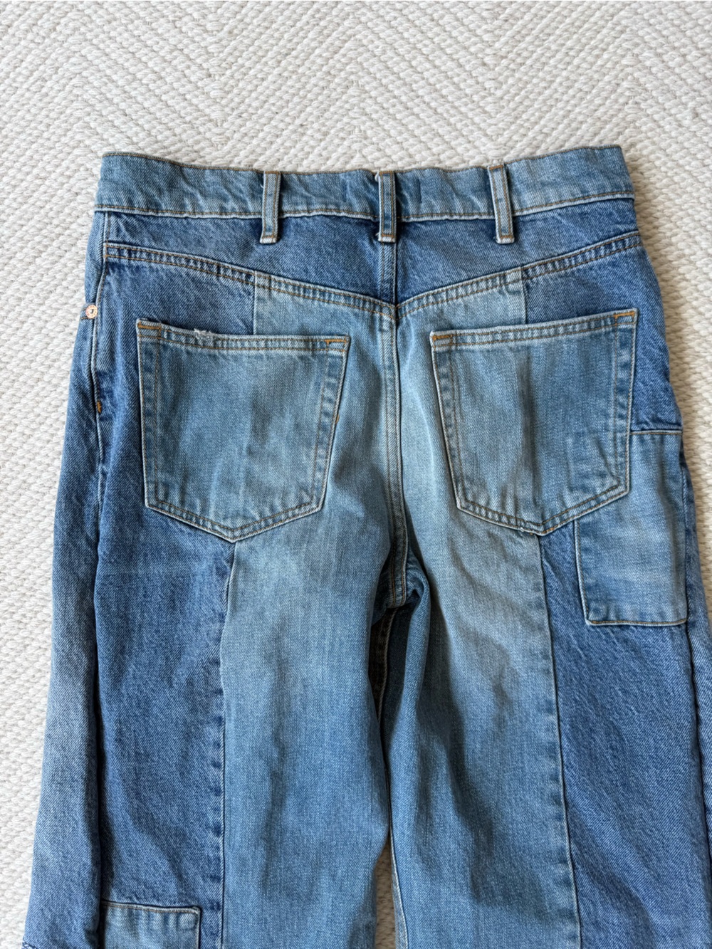Free People Vintage The Originals Patched Cropped Bandana Denim Jeans - Picture 9 of 9